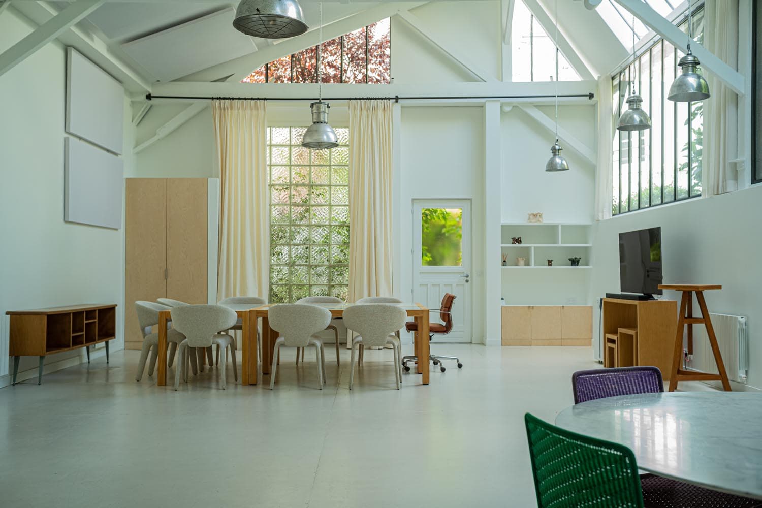 witness locations le sevigne le marais paris loft studio glass roof dining table