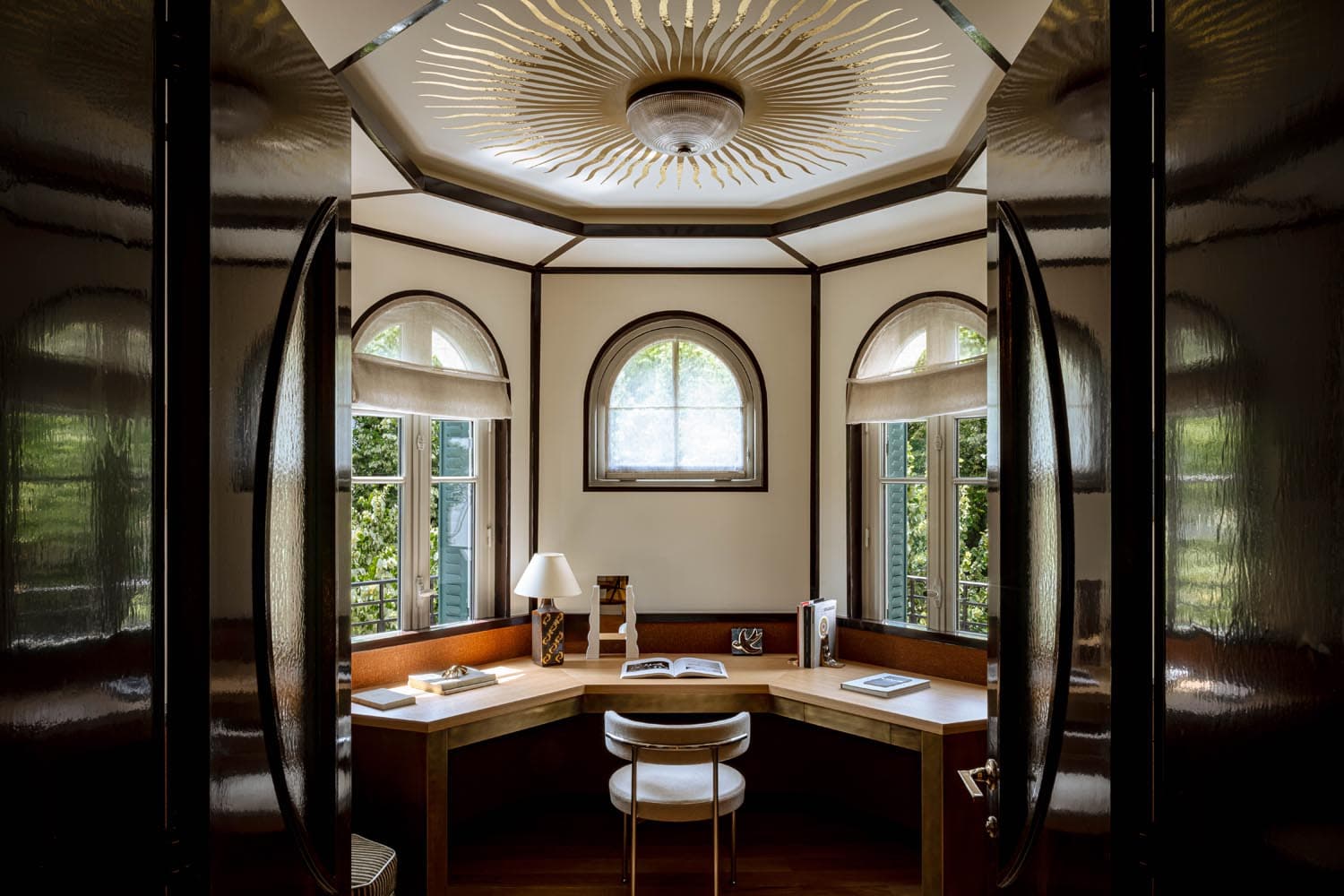 witness locations villa junot montmartre paris study octagonal room sunburst ceiling desk