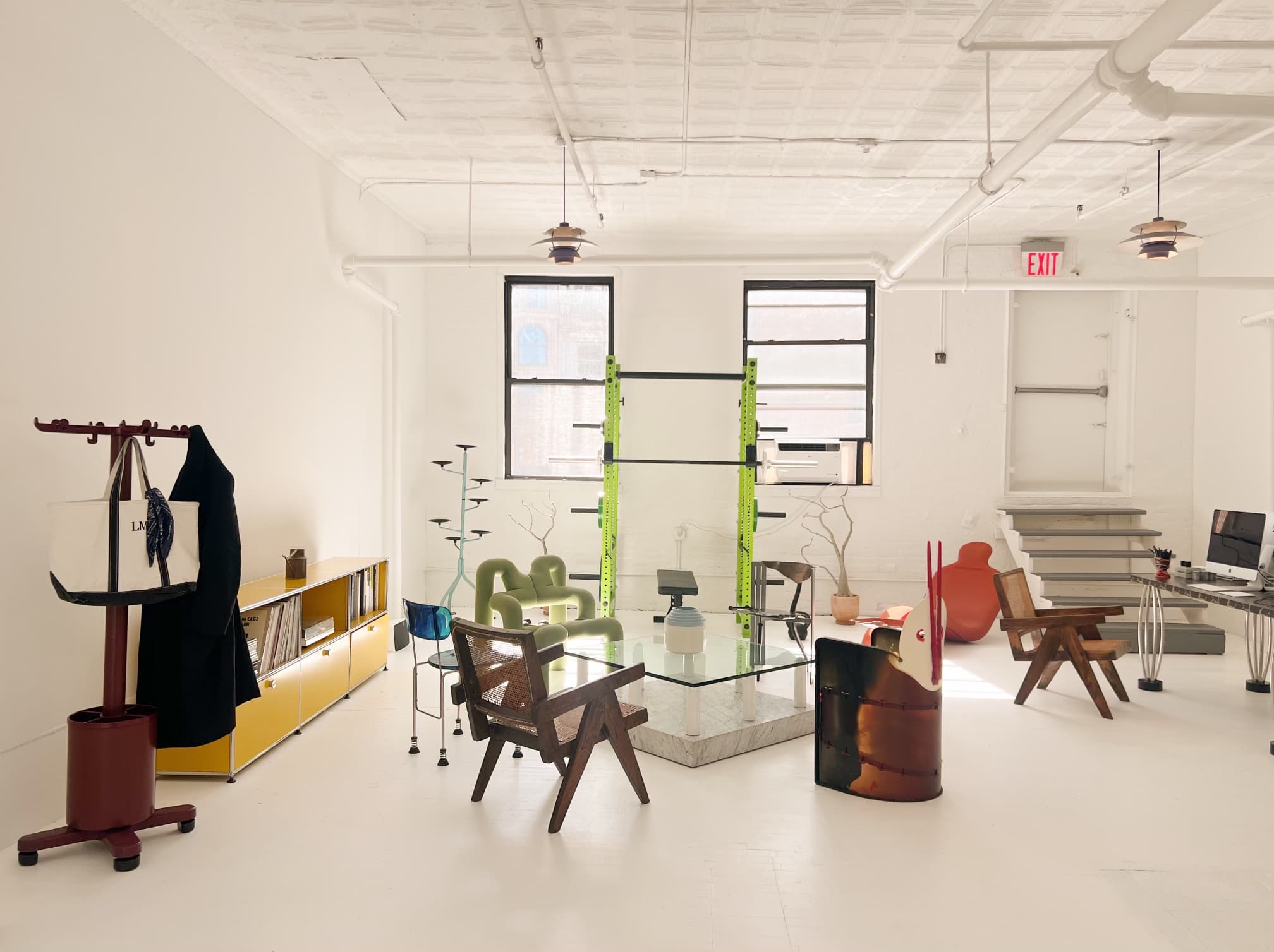witness locations landons studio tribeca new york artist loft glass table sculptural furniture