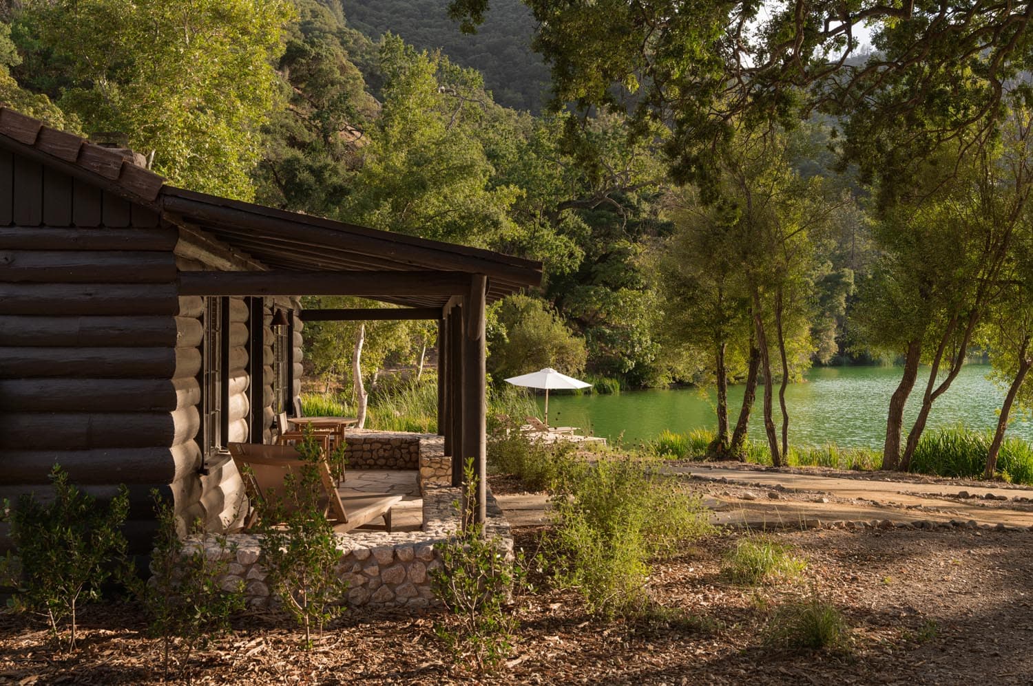 witness locations zaca lake santa ynez log cabin porch lake view