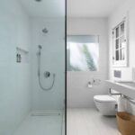 Elegant bathroom blending minimalism and natural light